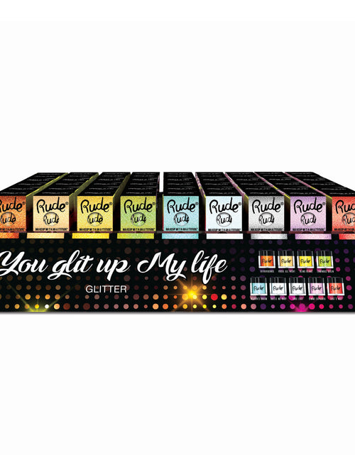 Load image into Gallery viewer, RUDE You Glit Up My Life Glitter Acrylic Display Set, 108 Pieces
