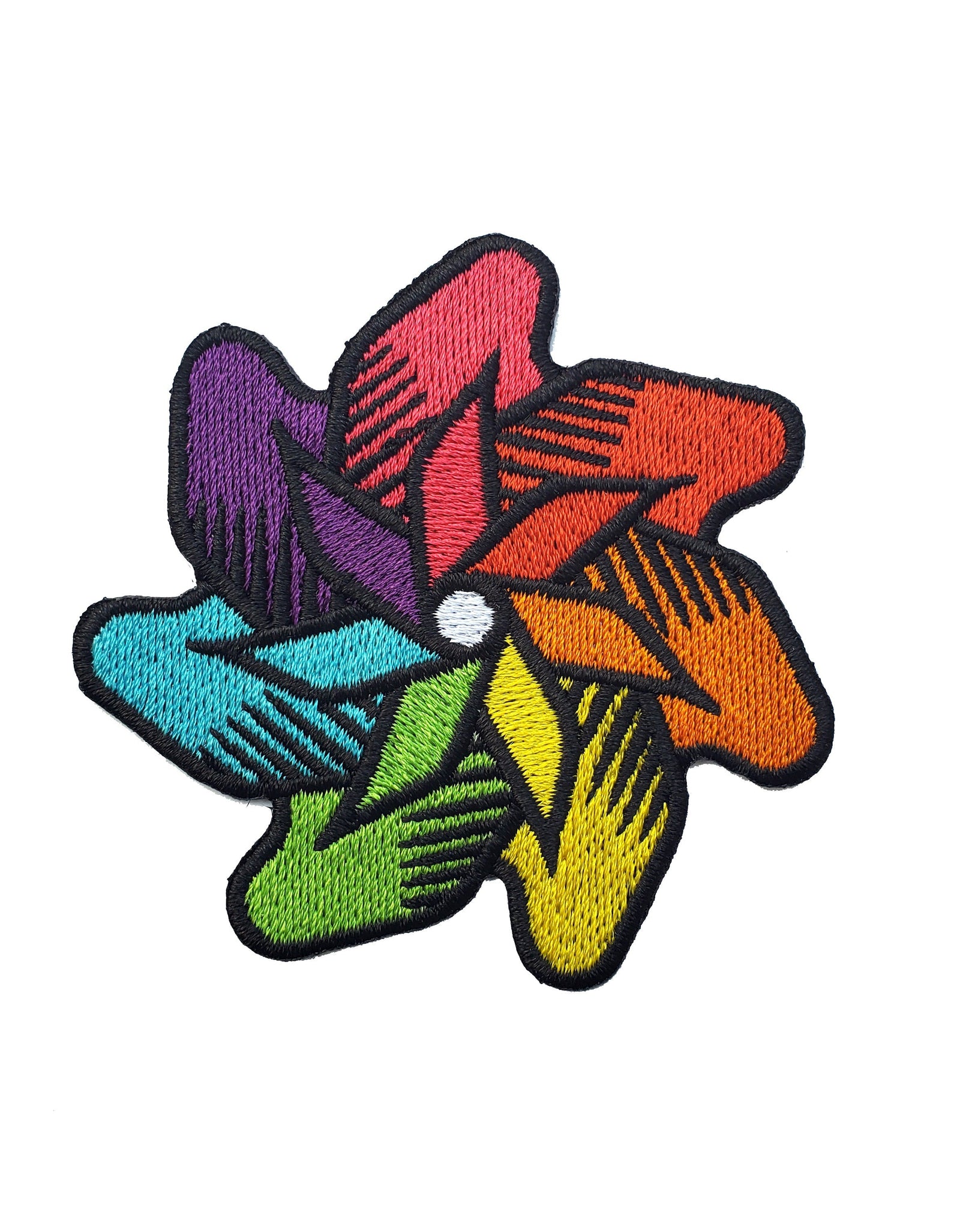 Rainbow Pinwheel Iron-On Patch by Kolorspun