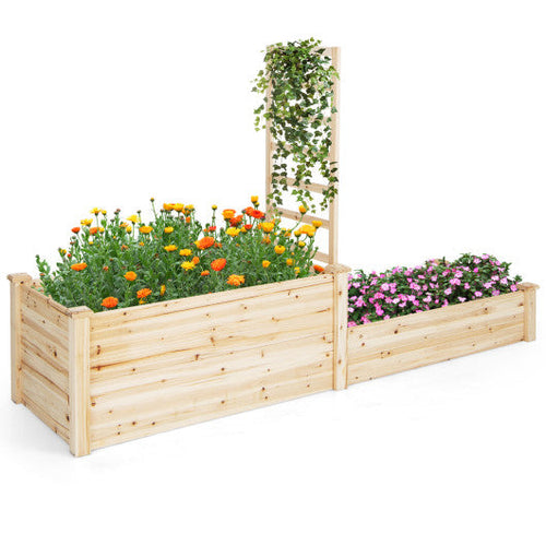 Load image into Gallery viewer, Raised Garden Bed with Trellis-Natural
