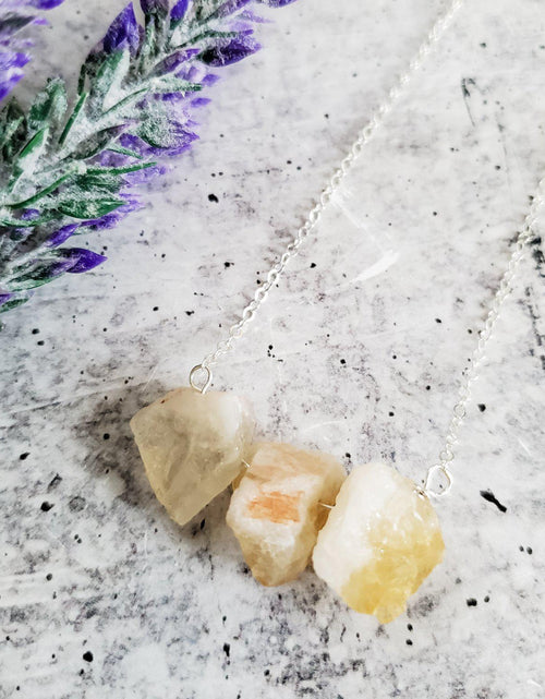 Load image into Gallery viewer, Raw Yellow Citrine Bar Necklace by Salt and Sparkle
