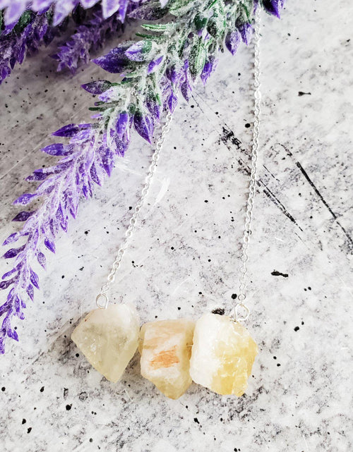 Load image into Gallery viewer, Raw Yellow Citrine Bar Necklace by Salt and Sparkle
