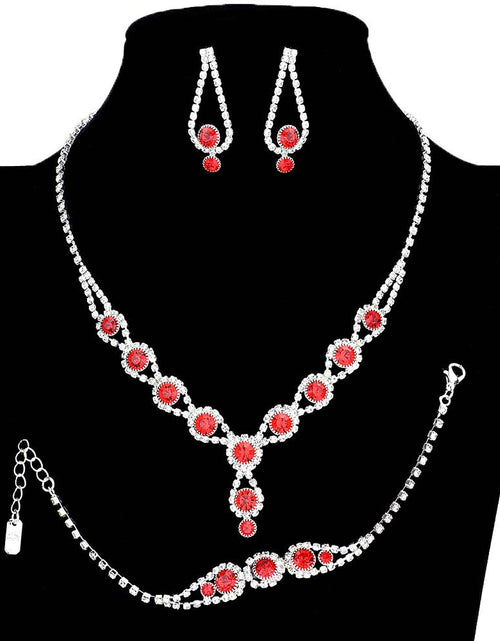 Load image into Gallery viewer, 3PCS Rhinestone Bubble Necklace Jewelry Set by Madeline Love

