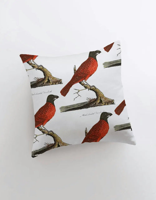 Load image into Gallery viewer, Red Bird Pillow Cover | Birds | Farmhouse Decor | Home Decor | Bird Lover | Red Throw Pillows | Gift for her | Accent Pillow Covers | Gift by UniikPillows
