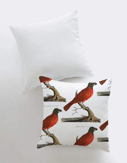 Load image into Gallery viewer, Red Bird Pillow Cover | Birds | Farmhouse Decor | Home Decor | Bird Lover | Red Throw Pillows | Gift for her | Accent Pillow Covers | Gift by UniikPillows

