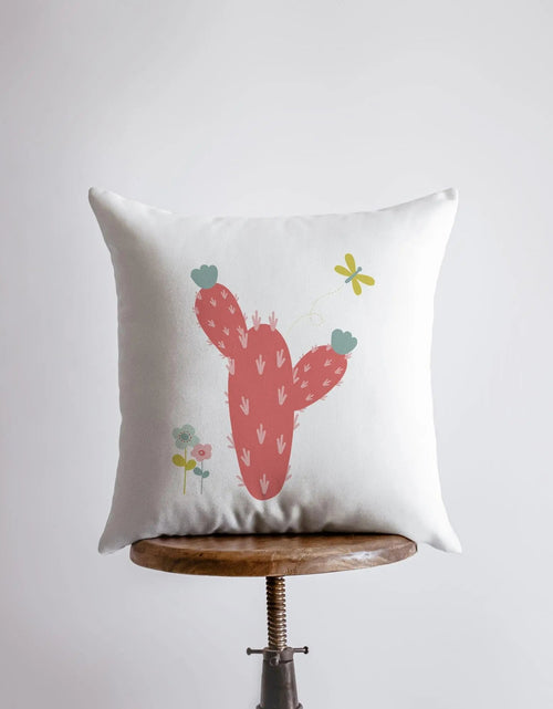 Load image into Gallery viewer, Red Cactus | Pillow Cover | Good Vibes Only | Cactus Pillow | Positive Vibes | South Western | Succulent Pillow | Cactus Pillow Case by UniikPillows
