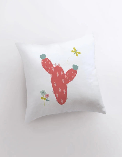 Load image into Gallery viewer, Red Cactus | Pillow Cover | Good Vibes Only | Cactus Pillow | Positive Vibes | South Western | Succulent Pillow | Cactus Pillow Case by UniikPillows
