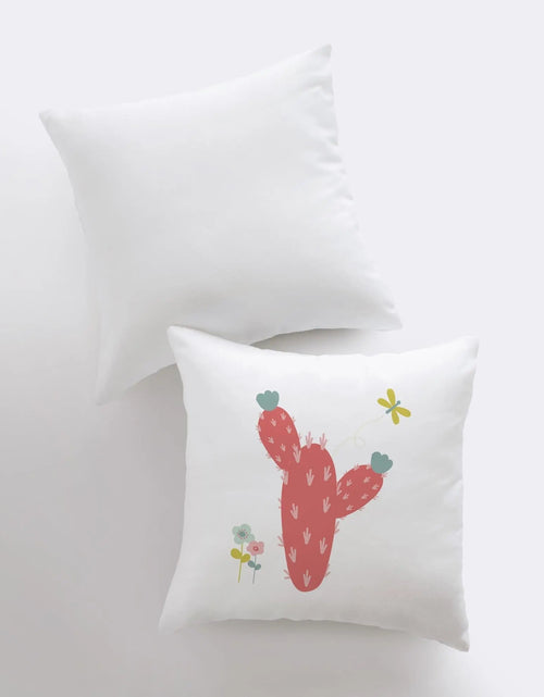 Load image into Gallery viewer, Red Cactus | Pillow Cover | Good Vibes Only | Cactus Pillow | Positive Vibes | South Western | Succulent Pillow | Cactus Pillow Case by UniikPillows
