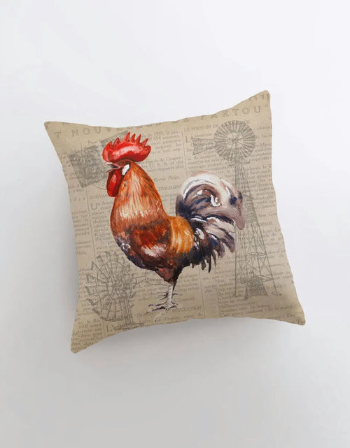 Load image into Gallery viewer, Red Rooster | Looking Left | Farmhouse Style | Pillow Cover | Farmhouse Modern Decor | Throw Pillow | Pillow | Rooster | Farm House Decor by UniikPillows
