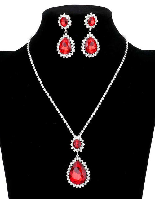Load image into Gallery viewer, Teardrop Accented Rhinestone Necklace by Madeline Love
