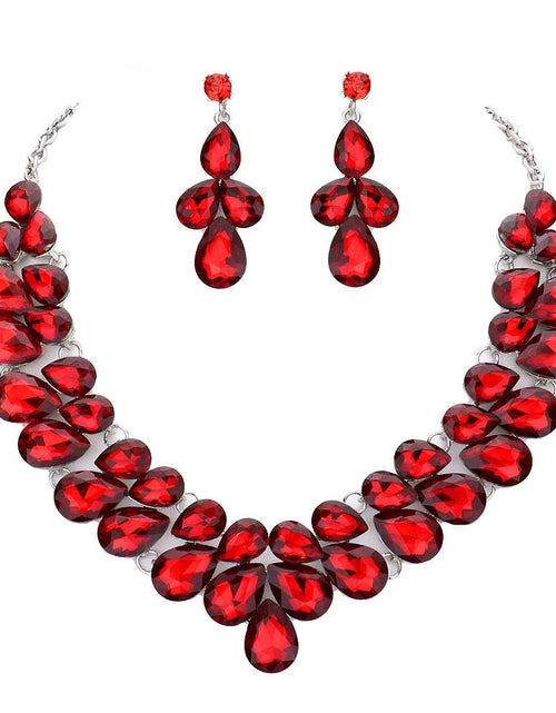 Load image into Gallery viewer, Teardrop Stone Cluster Evening Necklace by Madeline Love

