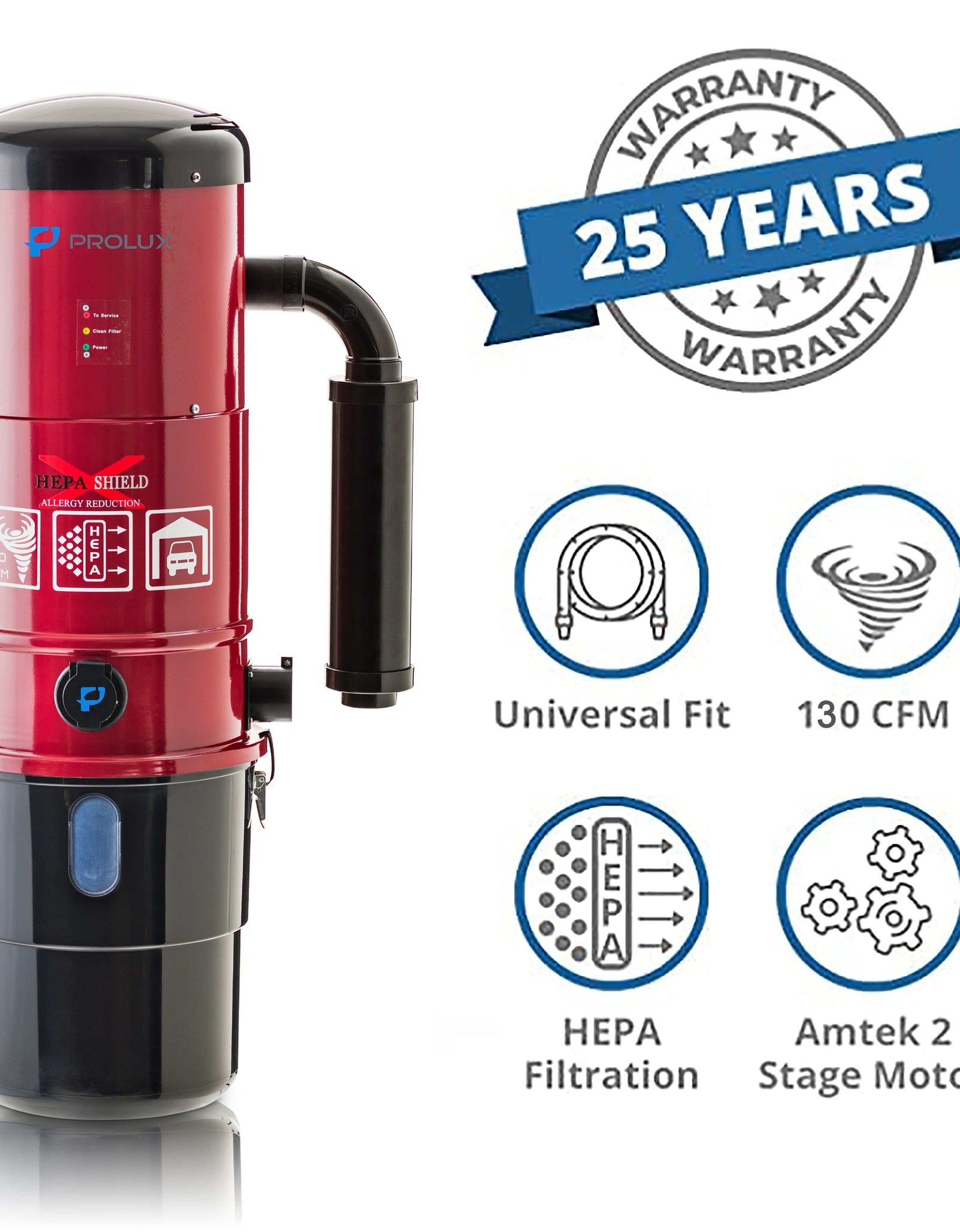 Prolux CV12000 Central Vacuum Power Unit with most powerful 2 speed motor and 25 Year Warranty! by Prolux Cleaners