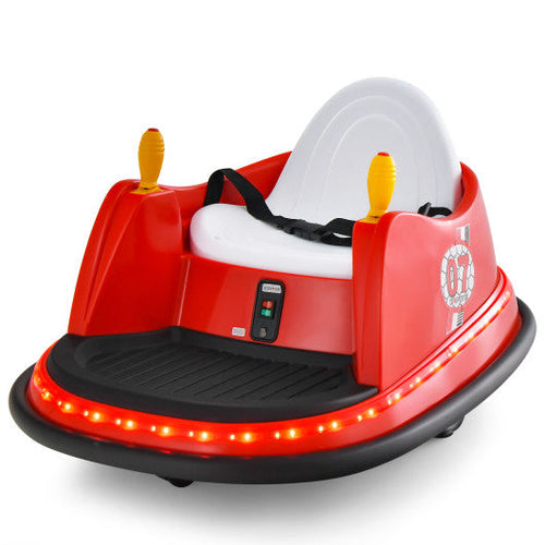 Load image into Gallery viewer, 12V Electric Kids Ride On Bumper Car with Flashing Lights for Toddlers-Red

