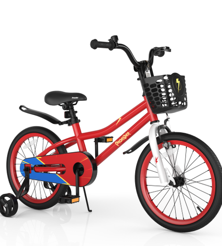 18 Feet Kids Bike with Removable Training Wheels-Red