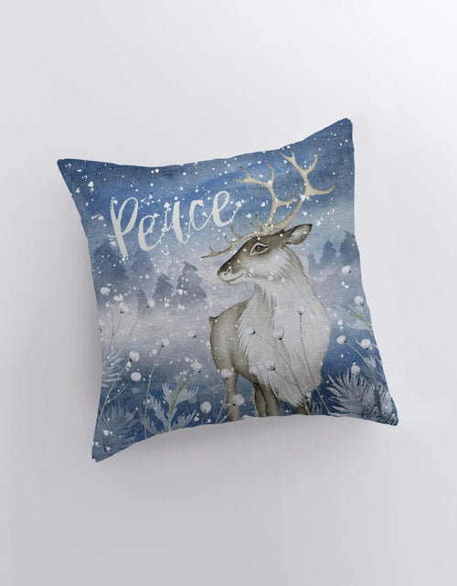Load image into Gallery viewer, Reindeer Peace | Throw Pillows | Christmas Pillow | Thank you Gift | Christmas Gift | Gift for Her | Gift for Mom | Home Decor | Let it Snow by UniikPillows
