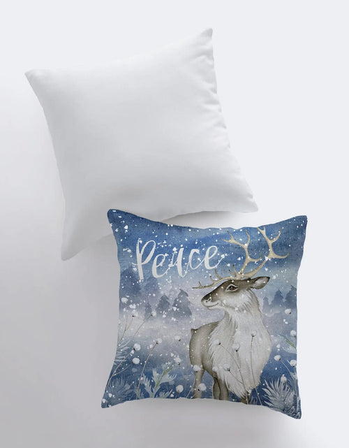 Load image into Gallery viewer, Reindeer Peace | Throw Pillows | Christmas Pillow | Thank you Gift | Christmas Gift | Gift for Her | Gift for Mom | Home Decor | Let it Snow by UniikPillows
