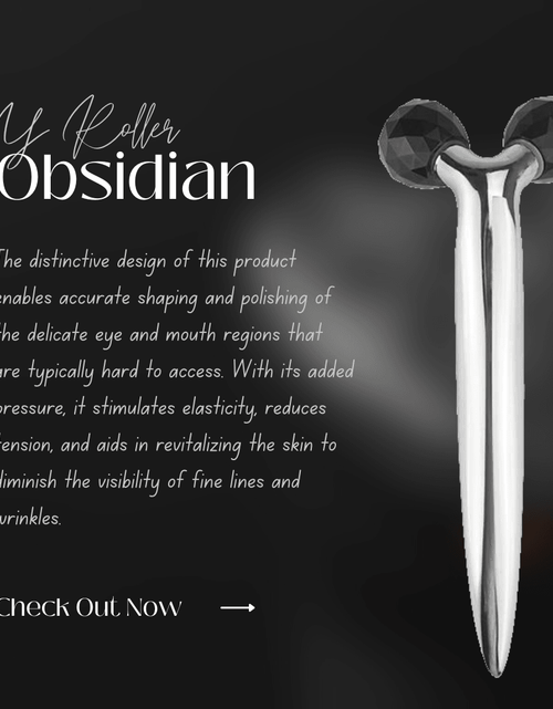 Load image into Gallery viewer, ZAQ Black Obsidian Y Facial Roller by ZAQ Skin &amp; Body
