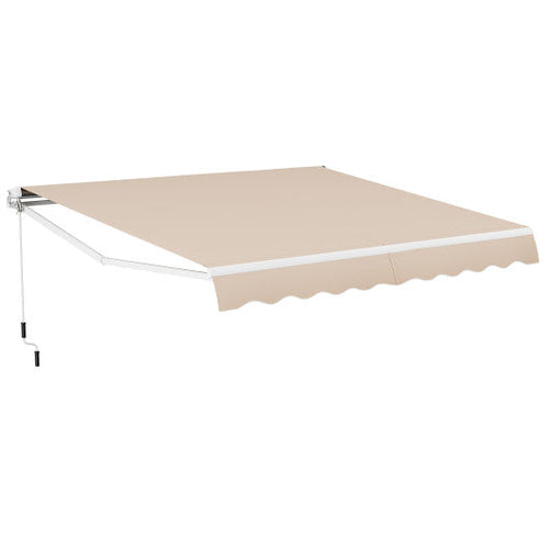 Load image into Gallery viewer, 12 x 10 Feet Patio Retractable Awning Aluminum Sunshade Shelter-Beige
