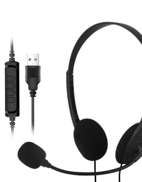 Load image into Gallery viewer, USB Headset Headphone With Microphone Noise Cancelling For PC Computer Call Chat
