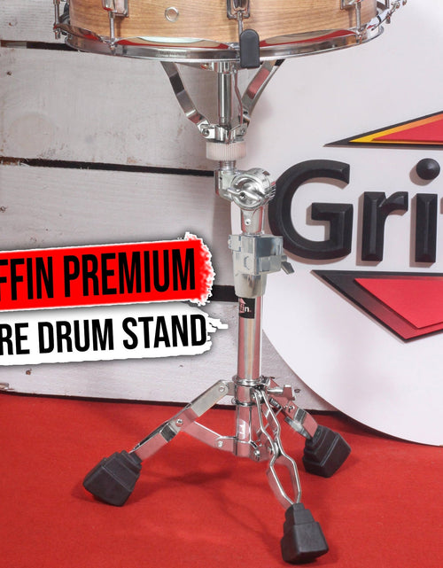 Load image into Gallery viewer, Premium Snare Drum Stand by GRIFFIN - Double Braced Heavy-Duty Weight Mount for Snares, Tom Drums &amp; Adjustable Practice Pad - Percussion Hardware Kit by GeekStands.com
