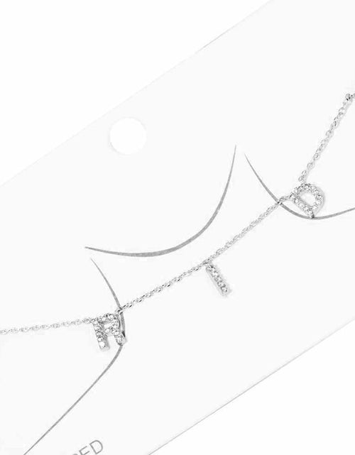Load image into Gallery viewer, Bride Message Pendant Gold Dipped CZ Necklace by Madeline Love
