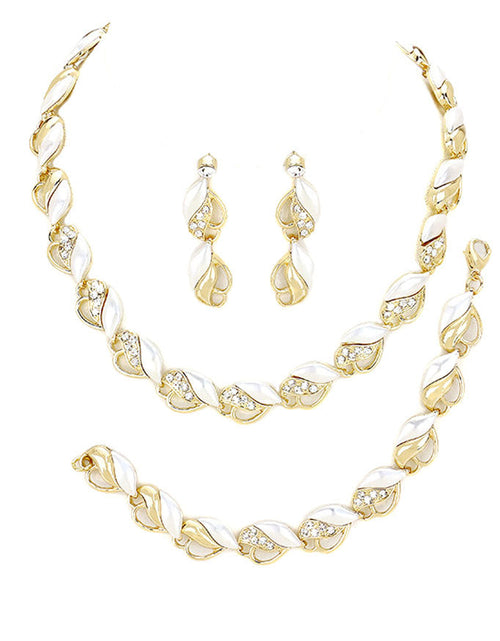 Load image into Gallery viewer, 3PCS Crystal Rhinestone Marquise Necklace Set by Madeline Love
