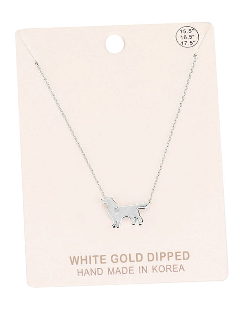 Load image into Gallery viewer, Gold Dipped Dachshund Heart Charm Dog Detailed Necklace by Madeline Love

