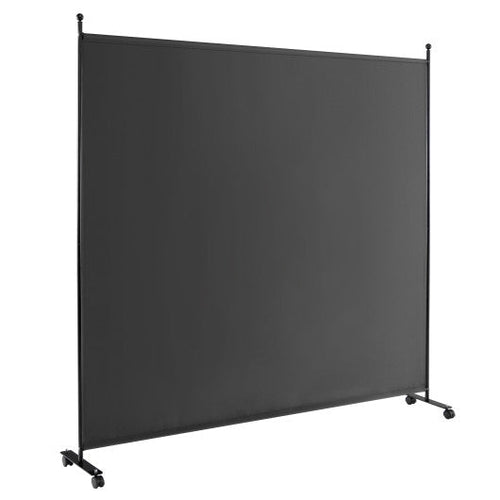 Load image into Gallery viewer, 6 Feet Single Panel Rolling Room Divider with Smooth Wheels-Dark Gray
