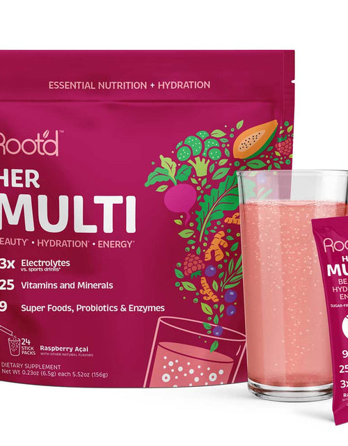 Load image into Gallery viewer, Her MULTI -Essential Vitamins &amp; Minerals + Electrolytes for Women by Root'd
