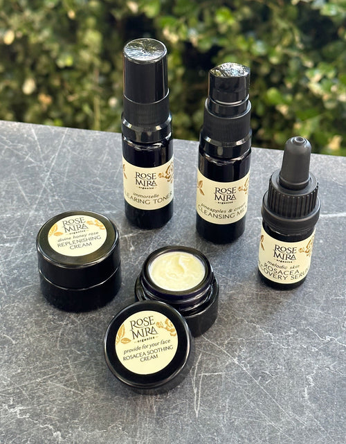 Load image into Gallery viewer, Rosacea Repair Mini Collection in Swiss Violet Glass by Rosemira
