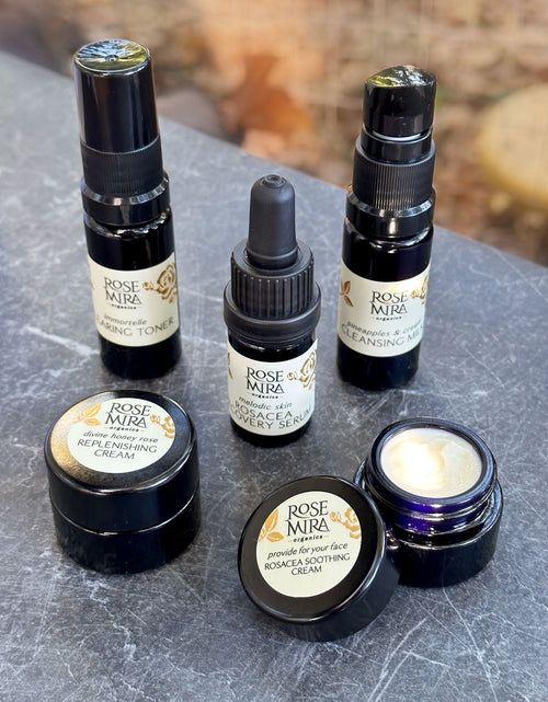 Load image into Gallery viewer, Rosacea Repair Mini Collection in Swiss Violet Glass by Rosemira
