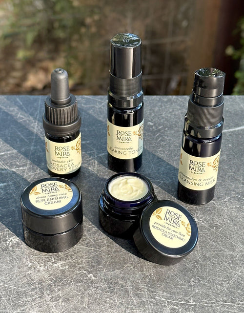 Load image into Gallery viewer, Rosacea Repair Mini Collection in Swiss Violet Glass by Rosemira
