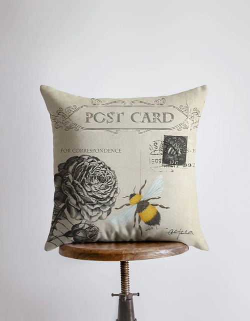 Load image into Gallery viewer, Rose | Bee | Honey Bee | Farmhouse Decor | Home Décor | Yellow Throw Pillows | Accent Pillow Cover | Throw Pillow Covers | Cute Home Decor by UniikPillows

