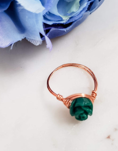Load image into Gallery viewer, Rose Bead Wire Wrapped Ring by Salt and Sparkle

