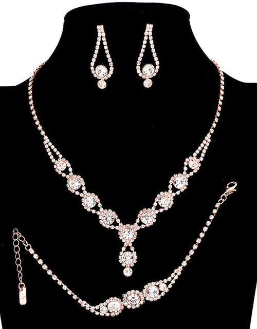 Load image into Gallery viewer, 3PCS Rhinestone Bubble Necklace Jewelry Set by Madeline Love
