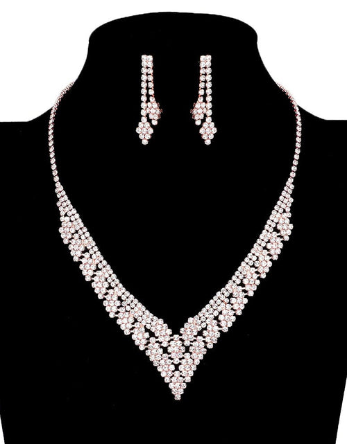 Load image into Gallery viewer, Rhinestone Pave V Shape Necklace by Madeline Love
