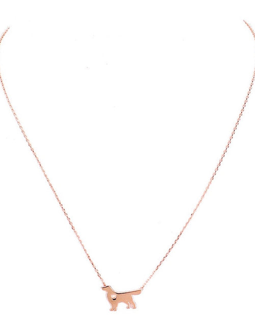 Load image into Gallery viewer, Gold Dipped Dachshund Heart Charm Dog Detailed Necklace by Madeline Love
