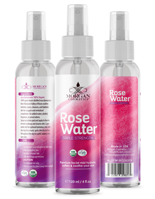 Load image into Gallery viewer, Pure Moroccan Rose Water 4 oz by Morgan Cosmetics
