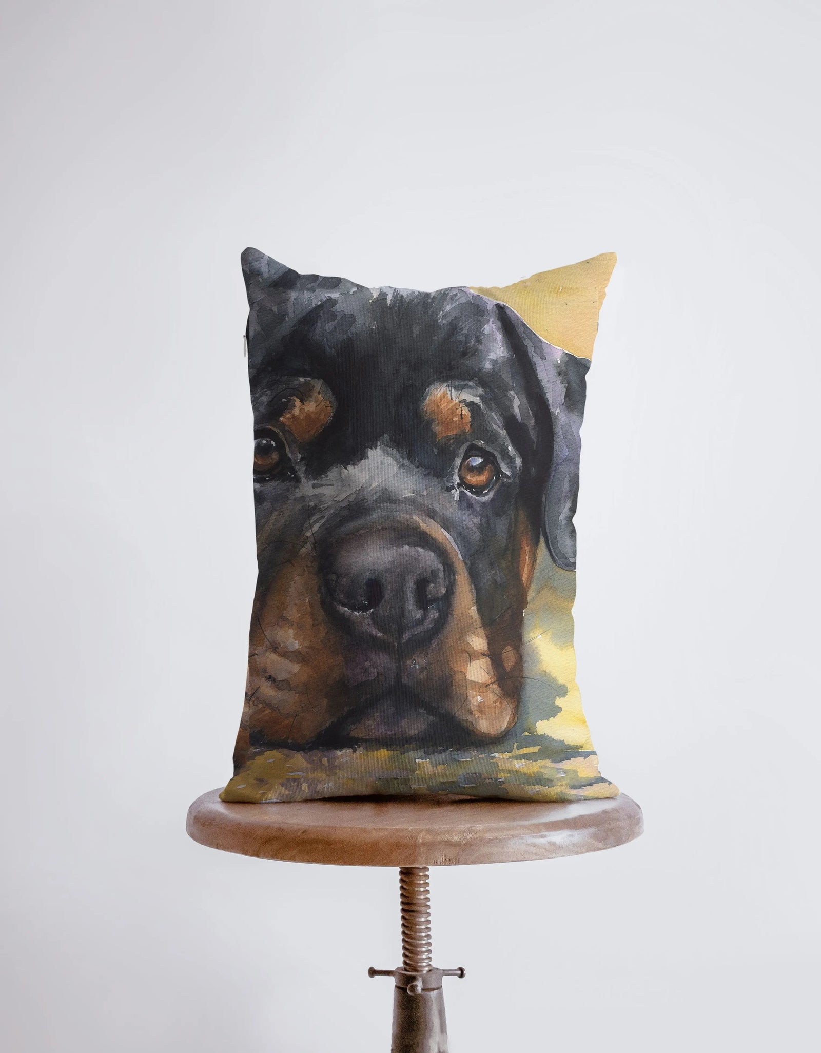 Rottweiler | Watercolor Rottweiler | 12x18 | Pillow Cover | Dog | Home Décor | Custom Dog Pillow | Dog Lover Gift | Dog Mom Gift by UniikPillows