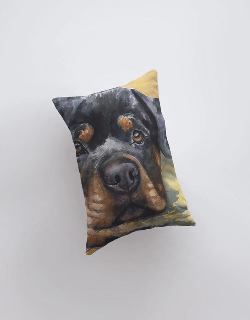Load image into Gallery viewer, Rottweiler | Watercolor Rottweiler | 12x18 | Pillow Cover | Dog | Home Décor | Custom Dog Pillow | Dog Lover Gift | Dog Mom Gift by UniikPillows
