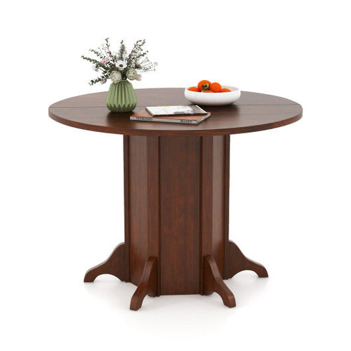 Load image into Gallery viewer, Round Dining Table with Pedestal Base for 4-6 People-Walnut
