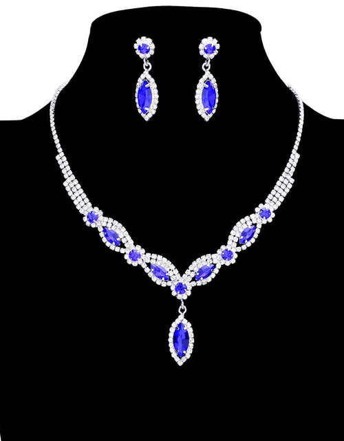 Load image into Gallery viewer, Marquise Stone Accented Rhinestone Necklace by Madeline Love
