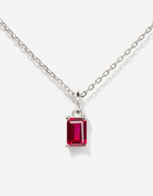 Load image into Gallery viewer, Birthstone Silver Necklace - July by Little Sky Stone
