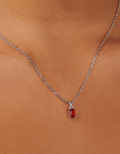 Load image into Gallery viewer, Birthstone Silver Necklace - July by Little Sky Stone
