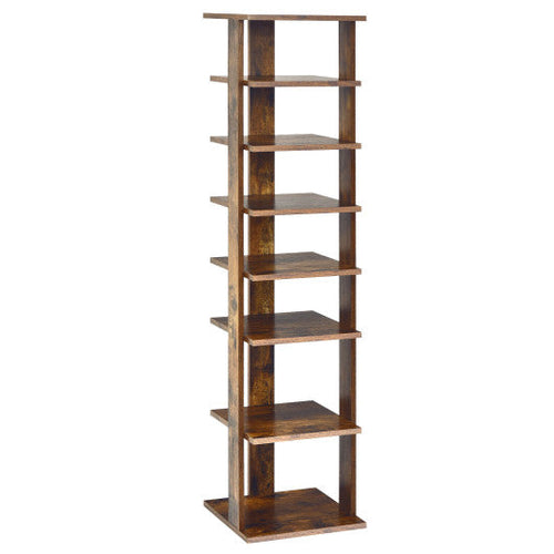 Load image into Gallery viewer, Wooden Shoes Storage Stand 7 Tiers Shoe Rack Organizer Multi-shoe Rack Shoebox-Rustic Brown
