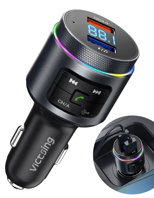 Load image into Gallery viewer, Mpow Bluetooth FM Transmitter for Car Adapter Bluetooth Wireless Radio MP3 Player with QC3.0 Quick Charge Handsfree Callling
