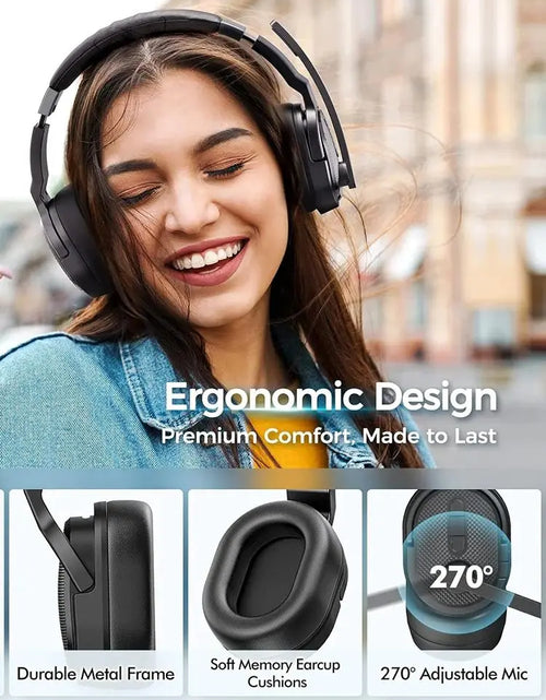 Load image into Gallery viewer, Mpow E65 2 in 1 Wireless Headphones Bluetooth 5.3 Dual/Single Office Headset with Microphone&amp;Mute Switch 35H for Trucker Driver
