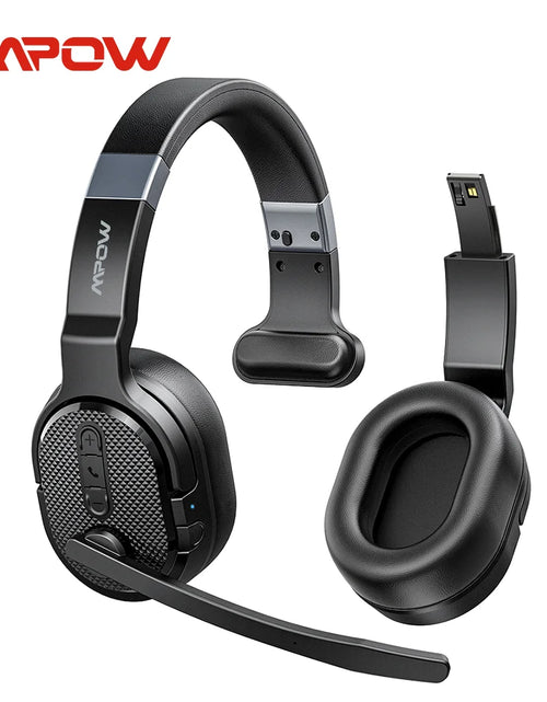 Load image into Gallery viewer, Mpow E65 2 in 1 Wireless Headphones Bluetooth 5.3 Dual/Single Office Headset with Microphone&amp;Mute Switch 35H for Trucker Driver
