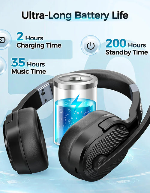 Load image into Gallery viewer, Mpow E65 2 in 1 Wireless Headphones Bluetooth 5.3 Dual/Single Office Headset with Microphone&amp;Mute Switch 35H for Trucker Driver
