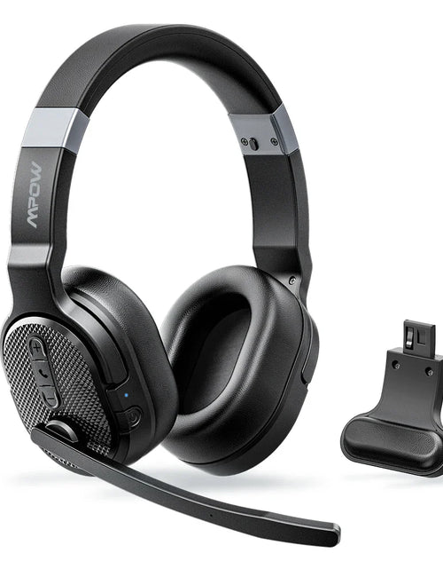 Load image into Gallery viewer, Mpow E65 2 in 1 Wireless Headphones Bluetooth 5.3 Dual/Single Office Headset with Microphone&amp;Mute Switch 35H for Trucker Driver

