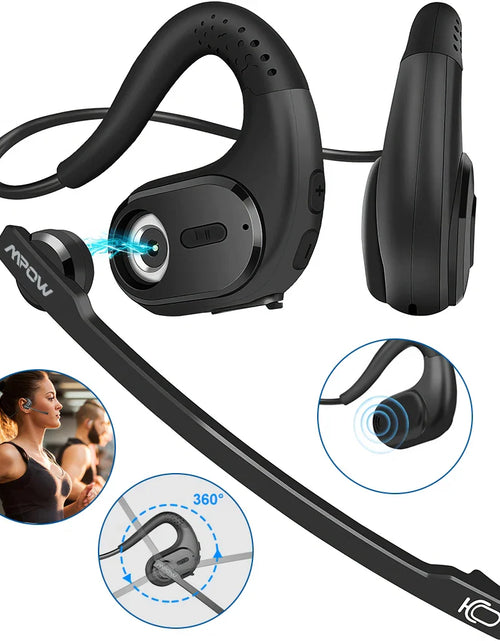 Load image into Gallery viewer, Mpow G9 Bluetooth 5.3 Earphones with Removable Microphone Noise Cancelling Open Ear Handsfree Business Headset Office Driving
